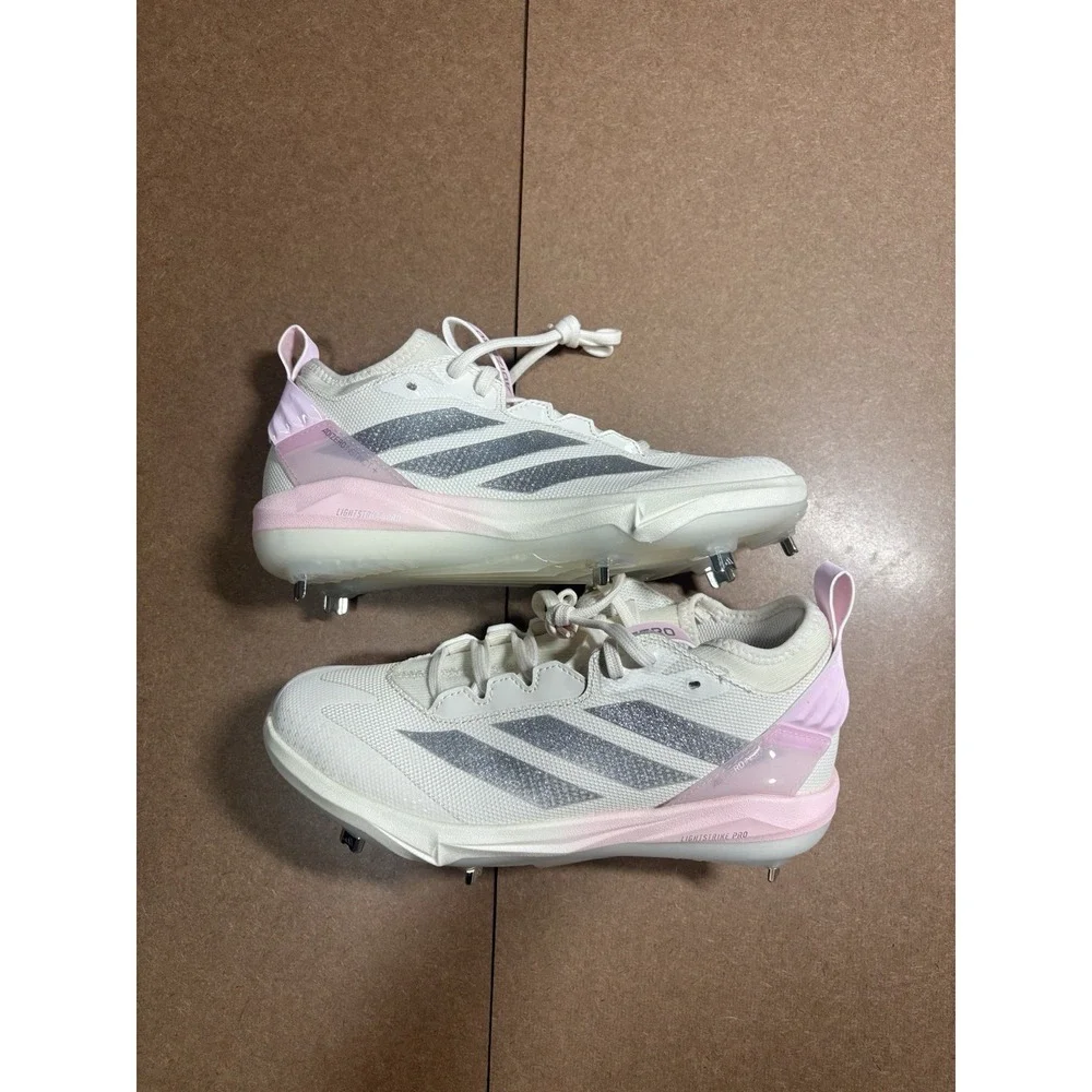 adidas Adizero Instinct+ 2 Softball Cleats White/Pink/Silver Women's 6.5